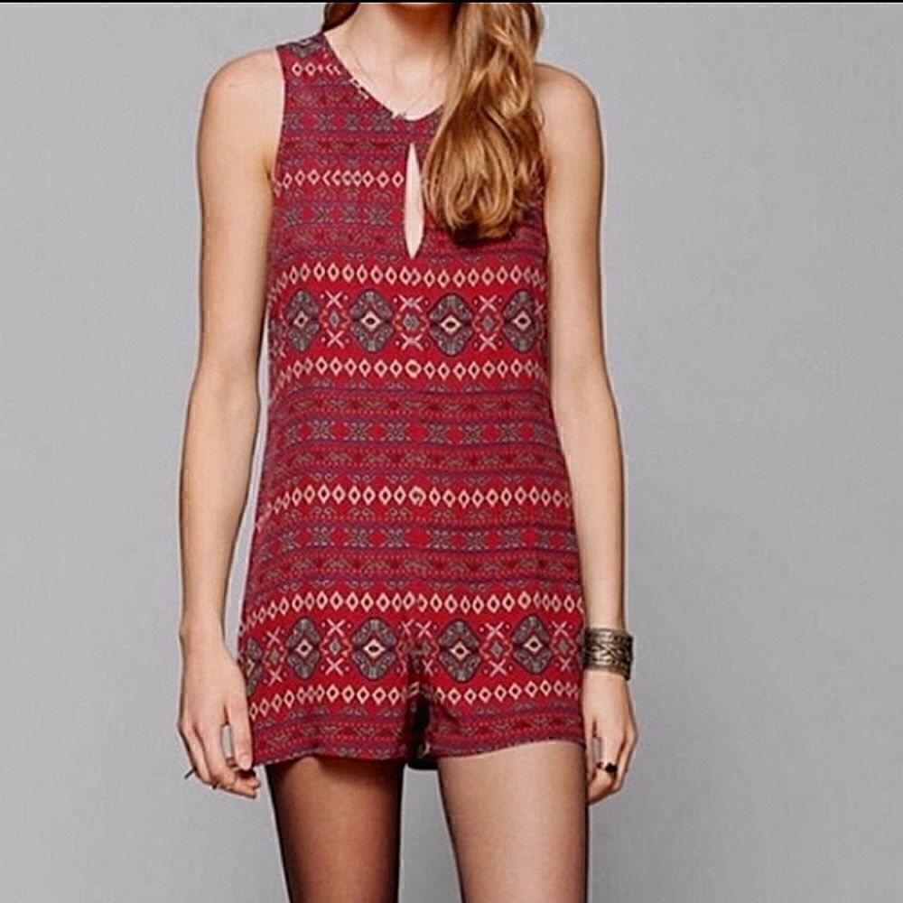 Anthropologie Red Boho Romper 